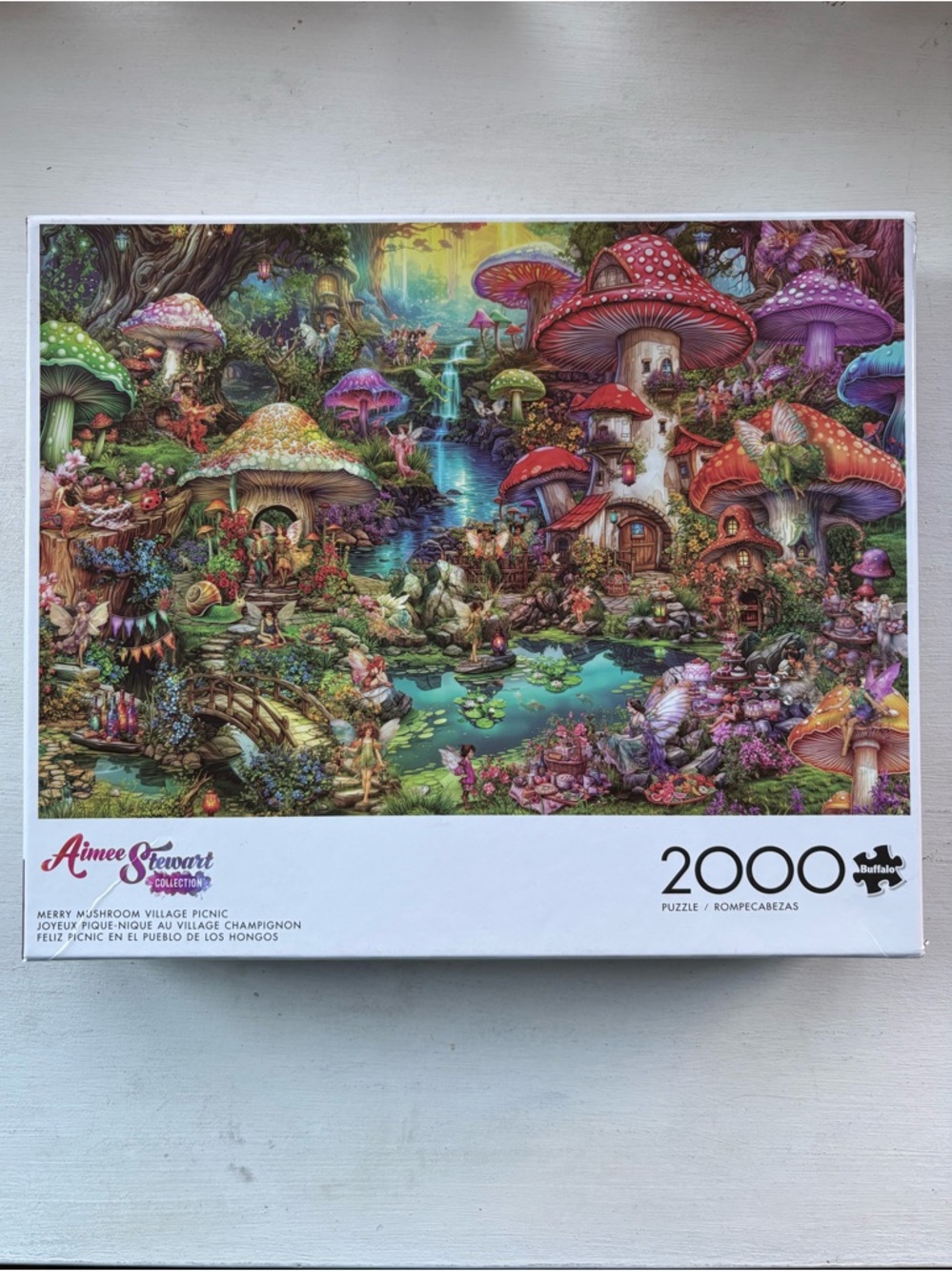 Buffalo Aimee Stewart Merry Mushroom Village Picnic 2000 piece puzzle